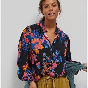 MAEVE Anthropologie | Colette Pullover Peasant Boho Top | XS